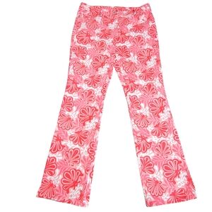 Lilly Pulitzer Pink Shell Print Bootcut Jeans Size 10